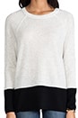 view 4 of 4 Colorblock Luxe Cashmere Sweater in Heather Cloud & Black