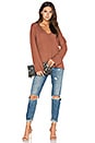 view 4 of 4 Deep V Pullover in Cinnamon
