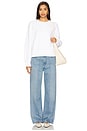 view 4 of 4 Structured Boucle Crew Neck in Optic White
