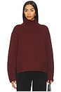 view 1 of 4 Turtle Neck Side Slit Sweater in Bordeaux