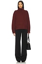 view 4 of 4 Turtle Neck Side Slit Sweater in Bordeaux