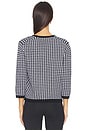 view 3 of 5 Gingham 3/4 Sleeve Cardi in Black & Off White
