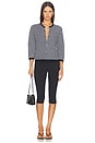 view 4 of 5 Gingham 3/4 Sleeve Cardi in Black & Off White