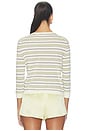 view 3 of 5 Striped 3/4 Sleeve Cardi in Dandelion Combo