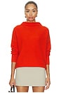 view 1 of 4 PULL COL CHEMINÉE EN LAINE BOUILLIE in Crimson