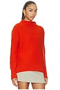 view 2 of 4 PULL COL CHEMINÉE EN LAINE BOUILLIE in Crimson