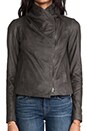 view 5 of 5 Paper Leather Jacket in Charcoal