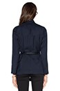 view 4 of 5 Leather Trim Drape Neck Jacket in Coastal