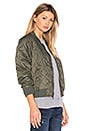 view 2 of 4 Quilted Bomber in Olive