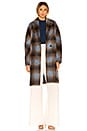 view 1 of 4 Belted Plaid Coat in Azurite Plaid