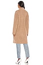 view 3 of 3 Collarless Cardigan Coat in Heather Camel