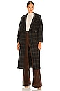 view 1 of 4 Long Plaid Coat in Black & Java