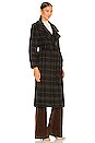 view 3 of 4 Long Plaid Coat in Black & Java