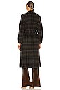 view 4 of 4 Long Plaid Coat in Black & Java