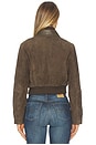 view 4 of 5 Suede Shrunken Bomber in Willow