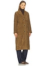 view 3 of 4 Suede Leather Long Coat in Wood Moss