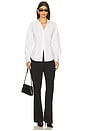view 5 of 6 High Waist Slim Flare Belted Pant in Black