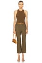 view 5 of 6 CALÇA FLARE CROPPED PINTUCK in Cypress