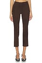view 1 of 6 스웨이드 스플릿 밑단 크롭 팬츠 in Chocolate