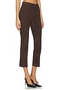 view 2 of 6 스웨이드 스플릿 밑단 크롭 팬츠 in Chocolate