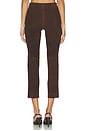 view 4 of 6 스웨이드 스플릿 밑단 크롭 팬츠 in Chocolate