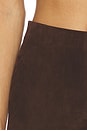 view 6 of 6 스웨이드 스플릿 밑단 크롭 팬츠 in Chocolate