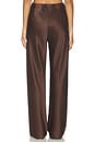 view 4 of 6 High Waist Fluid Satin Bias Pant in Espresso