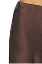 view 6 of 6 High Waist Fluid Satin Bias Pant in Espresso