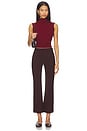 view 5 of 6 Mid Rise Pintuck Crop Flare Pant in Oxblood