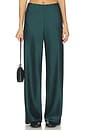 view 1 of 6 High Waist Fluid Satin Bias Pant in Juniper