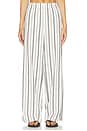 view 1 of 6 Resort Stripe Drawstring Pull On Pant in White & Black