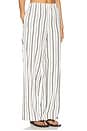 view 2 of 6 Resort Stripe Drawstring Pull On Pant in White & Black