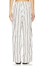 view 4 of 6 Resort Stripe Drawstring Pull On Pant in White & Black