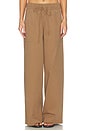 view 1 of 6 Mid Rise Cotton Drawstring Pant in Almondine