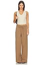 view 5 of 6 Mid Rise Cotton Drawstring Pant in Almondine