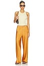 view 5 of 6 High Waist Satin Bias Pant in Clementine