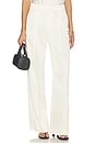 view 1 of 6 High Waist Satin Trouser in Flax