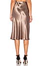 view 3 of 4 Satin Flare Skirt in Coffee