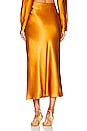view 3 of 4 Side Slit Slip Skirt in Gold Sap