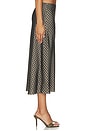 view 4 of 6 PLAID OMBRE SLIP SKIRT WITH LINGERIE ELASTIC in Black & Camel