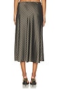 view 5 of 6 PLAID OMBRE SLIP SKIRT WITH LINGERIE ELASTIC in Black & Camel