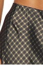 view 7 of 6 PLAID OMBRE SLIP SKIRT WITH LINGERIE ELASTIC in Black & Camel