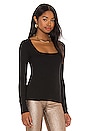 view 2 of 4 Long Sleeve Square Neck Top in Black