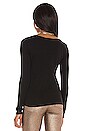 view 3 of 4 Long Sleeve Square Neck Top in Black