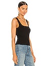 view 2 of 4 Ribbed Square Neck Tank in Black