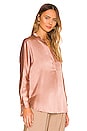 view 2 of 4 Band Collar Blouse in Blush & Cream