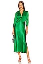 view 4 of 4 Slim Fitted Band Collar Blouse in Emerald