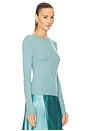 view 2 of 4 RAS DE COU RIB LONG SLEEVE in Jade Sea