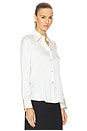 view 2 of 4 Tipped Slim Long Sleeve Blouse in Off White & Rye