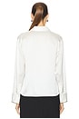 view 3 of 4 BLUSA TIPPED SLIM LONG SLEEVE in Off White & Rye